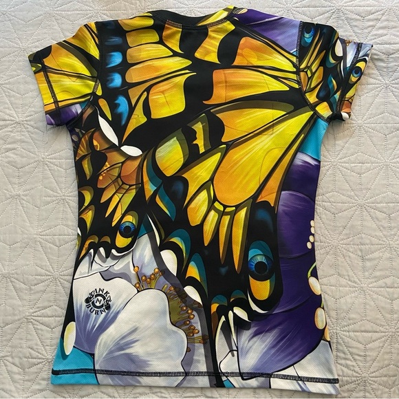 INKnBURN Vibrant Butterfly Short Sleeve Top - Picture 4 of 6